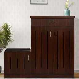 solace craft Zuoye Shoe Rack With Seating In Brown Teak Finish-picture-46