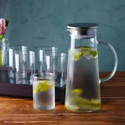 ceradeco Classic Transparent Borosilicate 7 Pcs Glass & Jug Set-picture-13