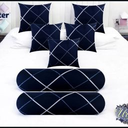 5 Cushion 2 Bolster Microfibre Geometric Bolster Pack of 7-image-74