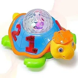 Musical Bump and Go Tortoise Toy with 3D Flashing Light & Sound-image-0