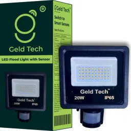 Geld Tech Outdoor Security motion sensor LED Flood light, 20W, IP65 Wired Sensor Security System-24