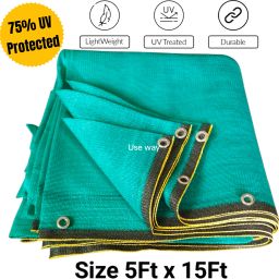 Green Shade Net (5ft x 15ft)-75% Sunlight Block For Gardening/Plant/Balcony Portable Green House-image-18