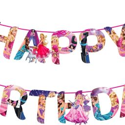 Princess Theme Birthday Banner, Girls Theme Birthday Party Decorations Banner-image-36