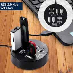 GLAMAXY 8 Port USB Hub Portable Hub Round 8-Port USB 2.0 Hub USB Hub image 2