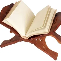 Wooden Holy Book Stand for Geeta, Bible, Ramayan, Quran Books Stand Solid Wood Open Book Shelf-12