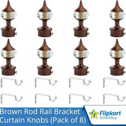 flipkart smartbuy Brown Curtain Knobs, Rod Rail Bracket Metal-picture-11