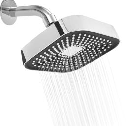 6"x6" Square Alpha Wave Shower Head with 9" Inch Arm Fixed Mount-image-81