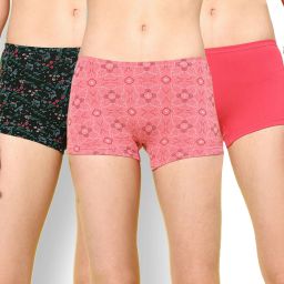 Pack of 3 Women Boy Short Orange, Pink, Green Panty-image-24