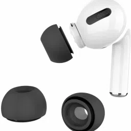 Crysendo 2 Sets (4 pcs) Silicone Eartips For AirPods Pro Headphones (Large, Black) In The Ear Headphone Cushion-8