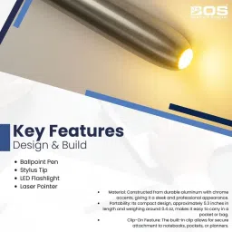 bos medicare surgical Warm Pen Torch for Doctors, Medical Students & ENT Use |Pocket Clip Design Torch image 2