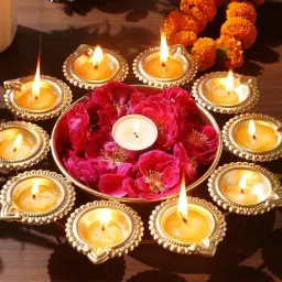 KD-DU Gold Plated, Iron Table Diya-picture-12