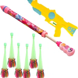 2 Holi Pichkari Water Gun +6 Magic Balloon Combo Pack for Holi & Summer Pool Water Gun-image-37