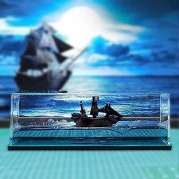 ™Black Pearl ShipTitanic Liquid Cruise Ship Office Piece Home Show Decor Cruise Ship Mode Floating Bottle, Gifts for Home Desk Decoration-Black Pearl Air Purifier-image-13