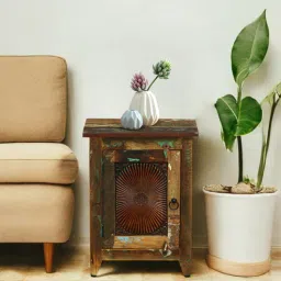 bohemiana from pepperfry Norfolk Recycled Wood LHS Bedside Table In Distress Finish-picture-35