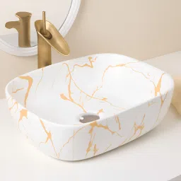 Designer Ceramic Table Top Vessel Sink Wash Basin For Bathroom (18 x 13 x 5.5 Inch) Counter Top-image-95