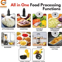 gorek technologies GT-FP101 1300W 1000 W Food Processor image 4