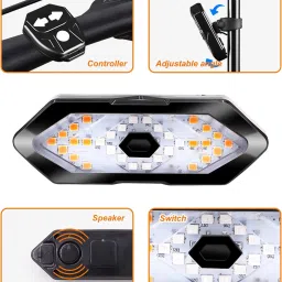linist Bicycle Tail Light Turn Signals,5 Modes 3 in 1 Function Rear Tweeter LED Rear Break Light image 4