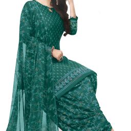 Unstitched Crepe Salwar Suit Material Printed-image-40