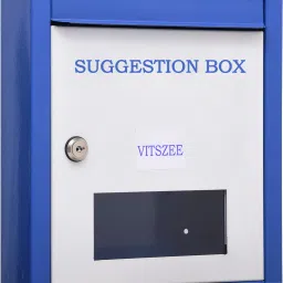 High Grade Metal Suggestion Box/Letter Box/Complaint Box/Donation Box/Startup idea innovation box/ with Two Key Lock Wall Mountable or On Table Surface (Blue) Suggestion Box-3