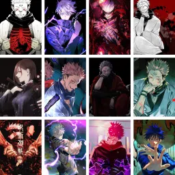 Pack of 12 Jujutsu Kaisen Poster Photo Set | Anime Poster | HD+ Photos ( Size - A4) Photographic Paper-image-33