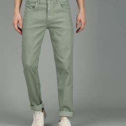 Men Regular Mid Rise Light Green Jeans-image-11