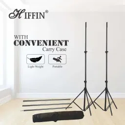 Hiffin HF Backdrop Stand, 9x10ft Photo Video Studio Muslin Background Stand Backdrop Support System Kit with Mini Ball Head, Photography Studio Tripod Kit image 2