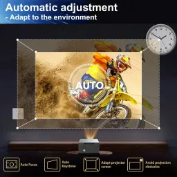 Prizmos LumiMax Android 11 Full HD Projector Auto Focus WiFi BT with 4K Support (10000 lm / Wireless) Portable Projector image 3