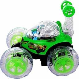 Toy Mall Stunt Car (Dancing Car) with 3D Light and Music (360 Degree Run and Jump) Remote Control Car B10 360 Degrees Rotating Front Axle Spinning Wheels-image-72