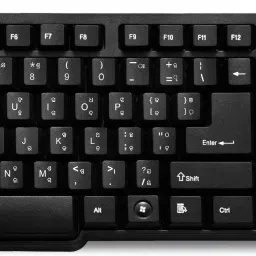 PRODOT Choice-Oriya with 104 Keys Wired USB Standard Multi-device Keyboard Compatible with Desktop, Laptop, Mac stand support,Odiya Keyboard-24