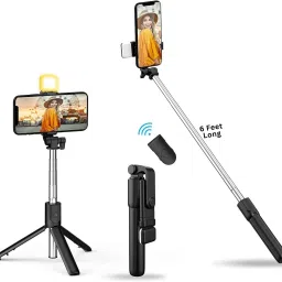 MAK R1S-L 360° Head, Rechargeable LED, Vlogging/Photography Bluetooth Selfie Stick-6