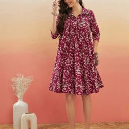 Printed Rayon Blend Stitched Anarkali Gown-image-44