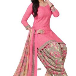 Unstitched Crepe Salwar Suit Material Printed-image-9