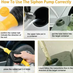 yelona Liquid/Fuel Transfer Pump Sucker Siphon with 2 Meter Durable PVC Hose Pipe Combo image 5