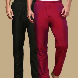 Pack of 2 Men's Solid Viscose Blend Pyjama Elasticwaist with Side Pockets Men Pyjama-image-83