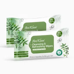 Cleansing & Refreshing Facial Wet Wipes With Neem & Tea Tree (Pack of 2)-2