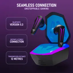 techfire Bullets 121 with Beast Mode(40ms Low Latency),RGB LEDs & 40 Hours Playback Bluetooth Headset image 3