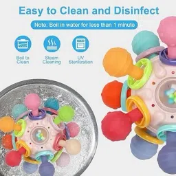 ntz Soft Teeth Rattle Ball Toys,Classic Rattle and Teether Grasping Activity Teether Teether image 4