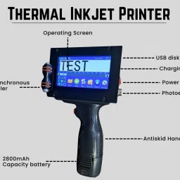 A.C.I. PACKAGING Portable Expiry Manufacture Date Batch Handheld Industrial Inkjet Printer Text, number, date, time, QR code, bar code, symbol,DM code, logo and counter image 3
