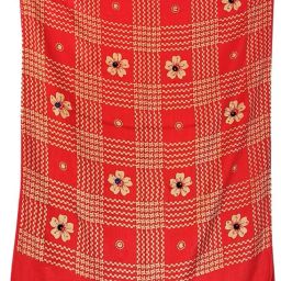 Woven Satin Blend Women Red Stole-image-14