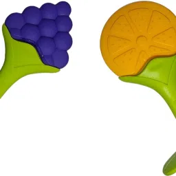 gigglygiraffes Baby Fruit Shape Silicone Teethers for Babies Pack of 2 BPA Free Teether Teether image 2
