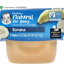 gerber Natural for Baby Banana Baby 113g Stage 1 Baby Food| Non Gmo Cereal-picture-15