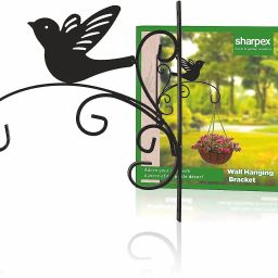 Wall Bracket Hanger for Garden Pots, Hanging Flower Pots, Flower Shape Bird Shape Bracket Hanger - Black (30 X 28 X 2) Shelf Bracket-26