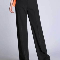 next one Women Loose Fit Black Lycra Blend Trousers-picture-49