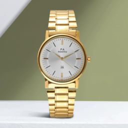 Gold Collection Premium Round Dial & Clasp Closure Analog Watch - For Men 29251CMGY-0