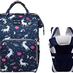 Premium Baby Diaper Bag for Mother + Blue Baby Carrier, Diaper Bag-image-26