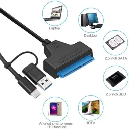 WiredCom Type-C USB 2 in 1 Type C and USB SATA 3 Cable 2.5 inch 22 Pin Sata III A25 2.0 image 5
