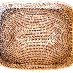 das departmental store Rectangular Bio-Natural Rattan Made Table Top Standard Size Serving Sizzler Tray image 5