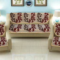 Cotton Abstract 3+2 Seater Sofa Cover-image-53