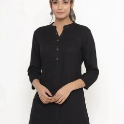 Women Solid Viscose Rayon Straight Kurta-image-4