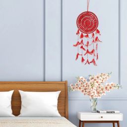 Handmade Diwali Decoration Door Hanging Pooja Room Festival Office Bedroom Décor Feather, Nylon, Iron Dream Catcher-image-6